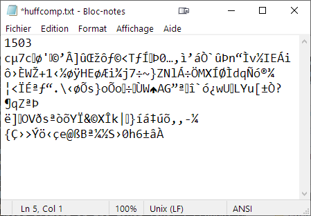 encodeur décodeur compression Huffman fichier texte