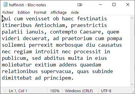 compression Huffman fichier texte en C